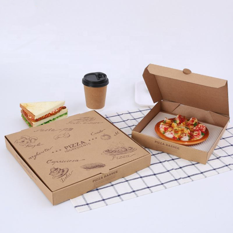 7/9/12 polegada Caixa de pizza retangular, caixa personalizada biodegradável para pizza