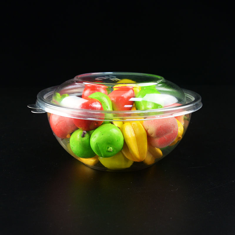 Tigela de frutas de cristal de materiais recicláveis ​​descartáveis